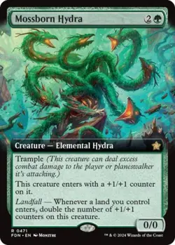 ~ Mossborn Hydra (Extended Art) ~ NM ~ Foundations ~ MTG ~ - Image 1