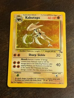 Pokemon TCG Kabutops Holo Rare Unlimited Card 9/62 Fossil - Image 1