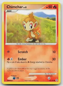 Chimchar 76/130 Diamond and Pearl Common Pokemon TCG Card - Image 1