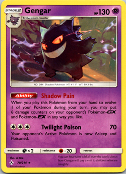 Gengar 70/214 - Unbroken Bonds - Rare - Non-Holo - Near Mint - Pokemon TCG Cards - Image 1