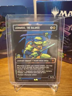 MTG TMNT Teenage Mutant Ninja Turtles Leonardo, the Balance SURGE PIXEL FOIL NM - Image 1