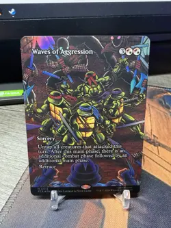 Waves of Aggression - Foil - Borderless Teenage Mutant Ninja Turtles MTG - Image 1