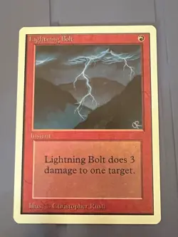 Magic the Gathering MTG Unlimited Lightning Bolt NM (Beta Bob) - Image 1