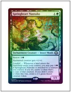 1x Springheart Nantuko, Prerelease Stamped Foil, Magic MTG NM - Image 1