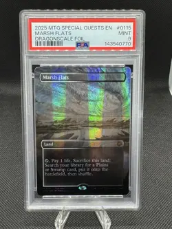 2025 MTG Special Guests EN #115 Marsh Flats Dragonscale Foil PSA 9 - Image 1