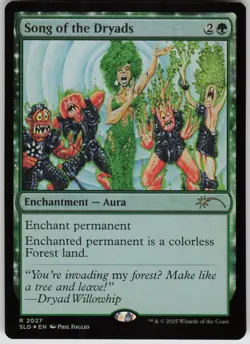 MTG Song of the Dryads Rainbow Foil Foil NM Secret Lair Drop Series Magic 2027 - Image 1