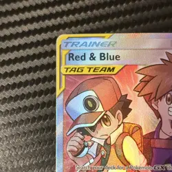 Pokemon Red & Blue MINT TAG TEAM Trainer Full Art Ultra Rare Holo 234/236 - Image 4