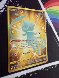 Pokemon TCG Mew 025/025 NM+ Celebrations Full Art Ultra Rare Shiny Holo W/Extras - Image 3
