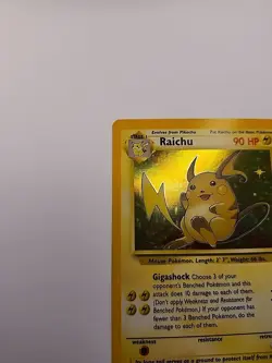 Pokemon TCG Raichu 14/62 Fossil Holo Rare NM - Image 5