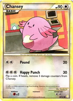 Pokemon TCG Chansey 58/123 HeartGold SoulSilver LP - Image 1