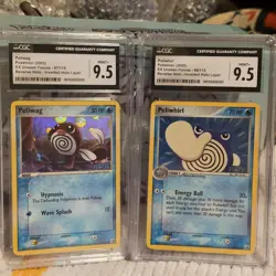 Pokemon EX UNSEEN FORCES Poliwag/Poliwhirl Reverse Holo STAMP | CGC 9.5 | ERROR - Image 1
