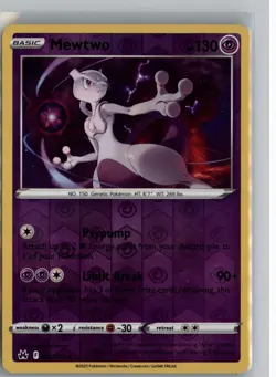 MEWTWO 059/159 HOLO R CROWN ZENITH POKEMON REVERSE HOLO NM - Image 1
