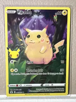 Pokemon Pikachu TCG Full Art Holo Black Star 5/25 Celebrations Perfect Condition - Image 1