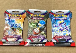 Pokemon TCG Scarlet & Violet Base Set Sleeved Booster Pack (3-Packs) New - Image 1