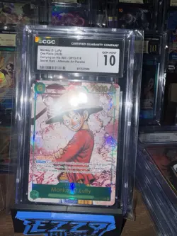 CGC 10 Gem Mint Monkey D. Luffy OP13-118 Alt Art Secret Rare 2025 One Piece - Image 1