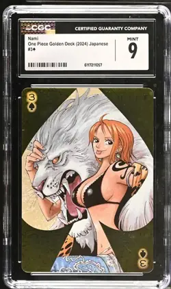 2024 ONE PIECE JAPANESE GOLDEN DECK NAMI 3 SPADES CGC 9 MINT - Image 1