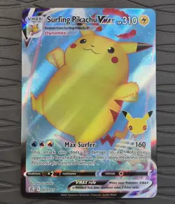 Surfing Pikachu VMAX 009/025 Celebrations Holo Full Pokemon Card NM - Image 1