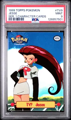 1999 TOPPS POKEMON SER 1 CHARACTER CARDS #TV9 JESSE PSA 9 - Image 1