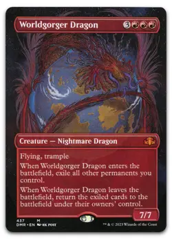 Worldgorger Dragon (Borderless) #437 (NM) Dominaria Remastered DMR Magic MTG - Image 1