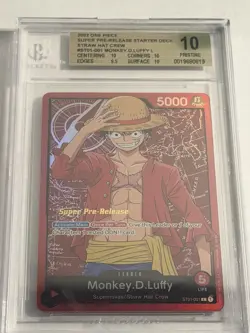 BGS 10 Pristine Monkey D. Luffy Super Pre-Release ST01-001 Leader 2022 One Piece - Image 4