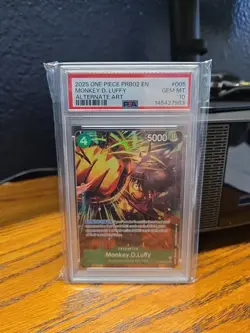2025 ONE PIECE PRB02 ALTERNATE ART #005 MONKEY D. LUFFY PSA 10 - Image 1