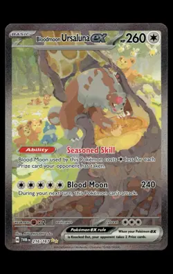 Bloodmoon Ursaluna ex 216/167 Twilight Masquerade Illustration Holo Pokemon Card - Image 1