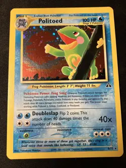 Pokemon Politoed 8/75 Neo Discovery Holo Rare Ungraded Childhood Card - Image 1