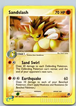Pokemon Card - Sandslash Sandstorm 21/100 Rare Reverse Holo - Image 1