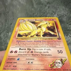 Pokemon Blaine's Ninetales Gym Challenge Rare 60HP 21/132 Card 2000 - NM - Image 2