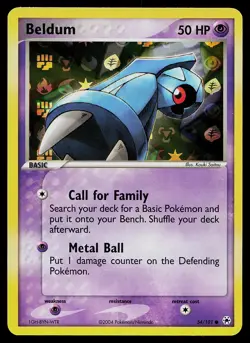 Pokemon Card - Beldum Hidden Legends 54/101 Common Reverse Holo - Image 1