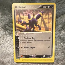 Pokemon Umbreon EX Sandstorm Stage 1 80HP 24/100 Card 2003 - LP - Image 1