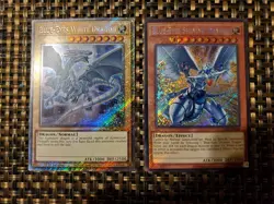 Blue Eyes Shining Dragon & Blue Eyes White Dragon Secret Rare Yu-Gi-Oh Card Lot. - Image 1