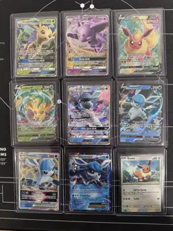 Pokemon TCG Eevee & Evolutions Holo Card Lot - GX, EX, V, VSTAR, 9 Cards - Image 1