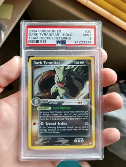 PSA 9 MINT Dark Tyranitar 20/109 Team Rocket Returns HOLO RARE 2004 Pokemon Card - Image 1