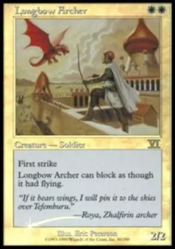 Longbow Archer - Foil FNM 2000 Magic mtg Heavy Play, English FNM Promos x1 - Image 1
