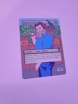 Mtg Altered Art - Sakura Tribe Elder "Steve" Hand Painted Custom Art - Image 2