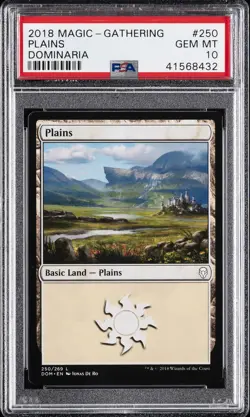 2018 MTG DOMINARIA #250 PLAINS PSA 10 - Image 1