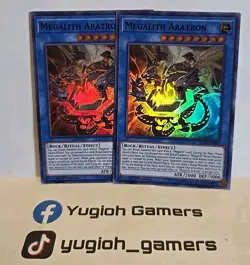 YUGIOH MEGALITH ARATRON X2 IGAS 1ST EDITION SUPER LIGHT PLAYED - Image 1