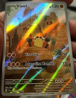 Pokemon TCG Klawf Scarlet & Violet Holo Illustration Rare Card 217/198 Base Set - Image 1