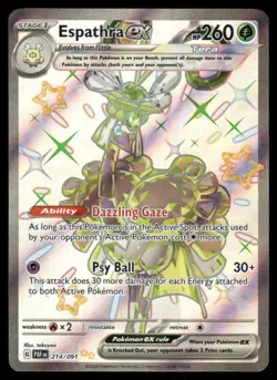 Pokemon Cards Espathra ex 214/091 Paldean Fates Shiny Ultra Rare NM - Image 1
