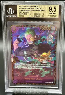 2025 One Piece Roronoa Zoro Regional Championship Top 16 BGS 9.5 - Image 1