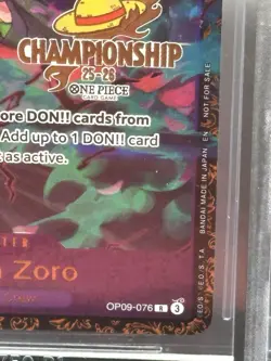 2025 One Piece Roronoa Zoro Regional Championship Top 16 BGS 9.5 - Image 4