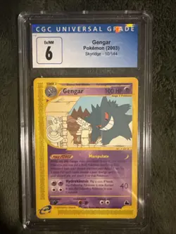 Pokemon Gengar 10/144 Skyridge Non-Holo Card 2003 WOTC eReader CGC 6 - Image 1