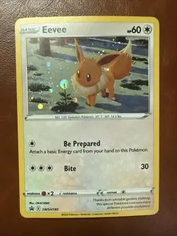 Eevee SWSH190 SWSH: Sword & Shield Promo Cards Holo LP SWIRL 🌀 - Image 1