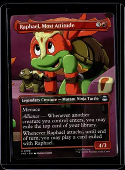 Raphael, Most Attitude (Borderless) - 199 - TMT - NM - MTG Magic the Gathering - Image 1