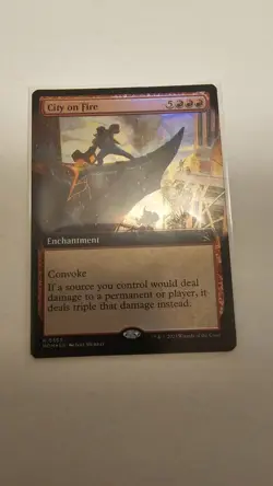 MTG foil City on Fire extended art, March of the Machines! - Image 1