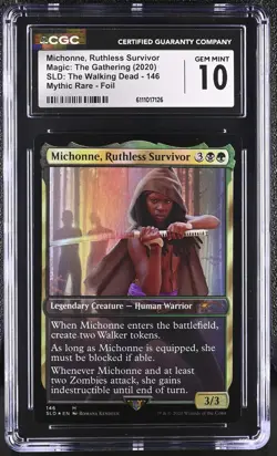 MICHONNE, RUTHLESS SURVIVOR Secret Lair Foil Mythic CGC 10 MTG Walking Dead - Image 1