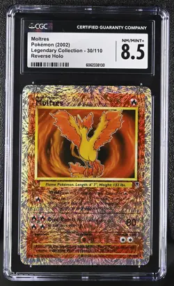 CGC 8.5 Moltres 2002 Legendary (Collection) 30/110 Reverse Holo Pokemon Card - Image 1