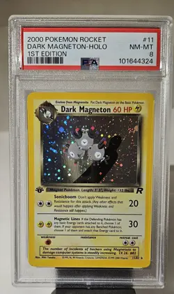 Pokemon 1st Edition Dark Magneton Holo 11/82 Team Rocket PSA 8 NM/Mint - Image 3