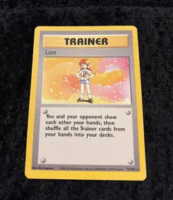 Lass 75/102 Base Set Rare Trainer Pokemon Card Vintage 1999 WOTC Unlimited NM - Image 2